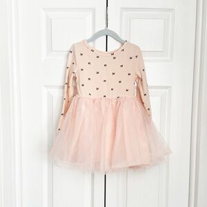 Bow print tulle dress